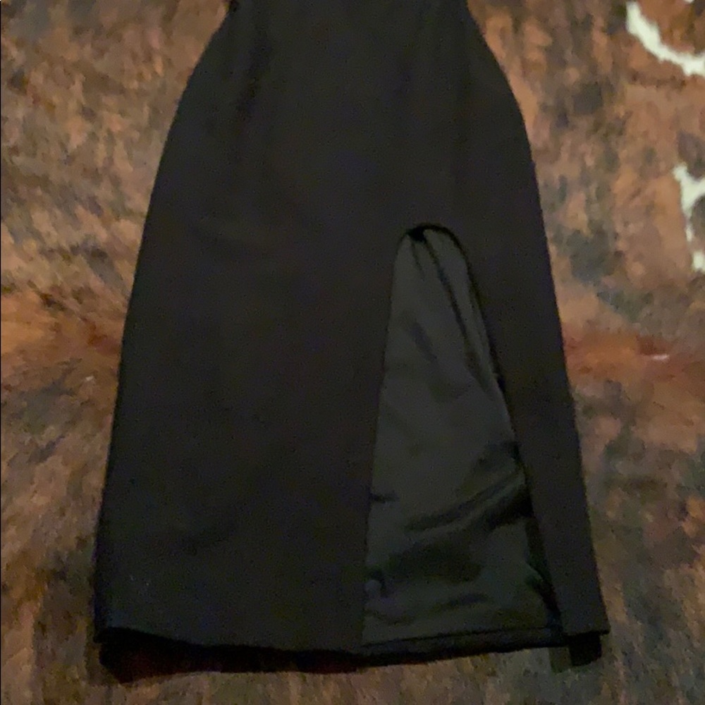Cinq a Sept Breena Black Midi Cocktail Dress with Slit - Picture 10 of 13